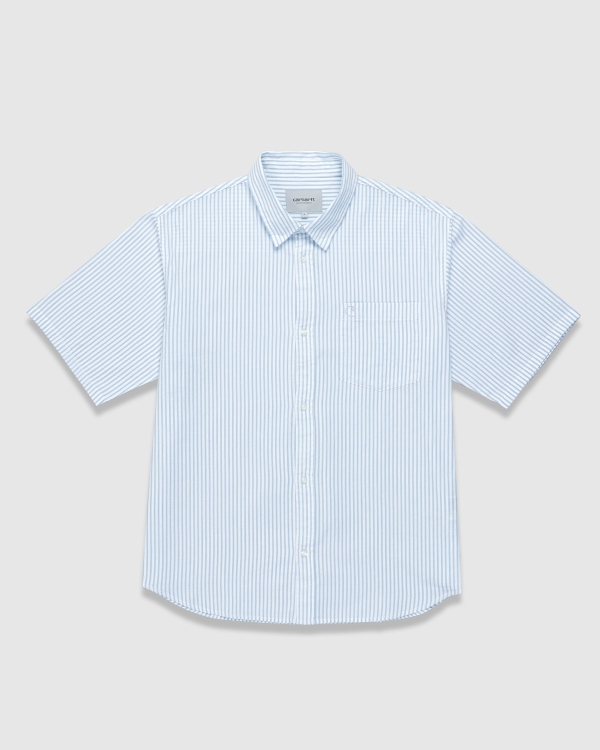 Carhartt WIP Phelps Stripe SS Shirt Bluebird