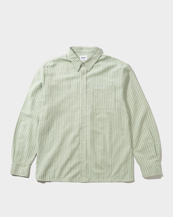 Butter Goods Lines LS Shirt Green