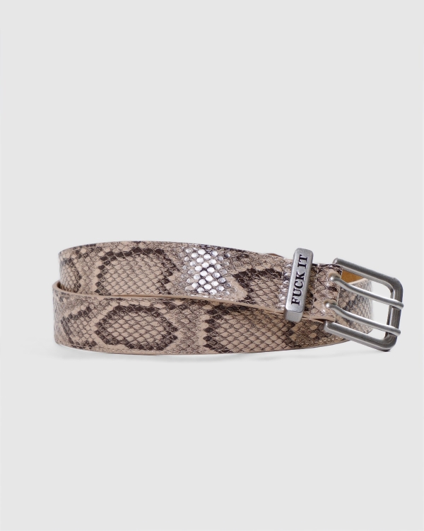 Huf Fuck It Snakeskin Belt Brown