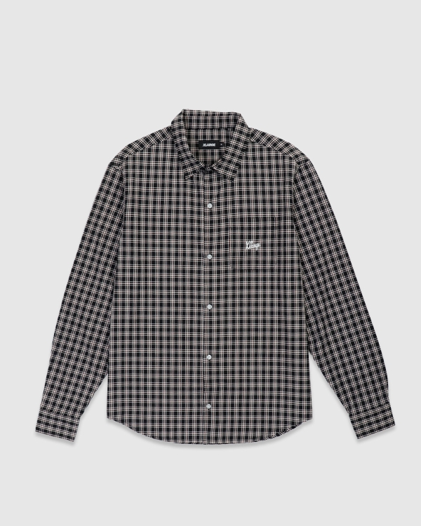 Xlarge Script Check LS Shirt Black
