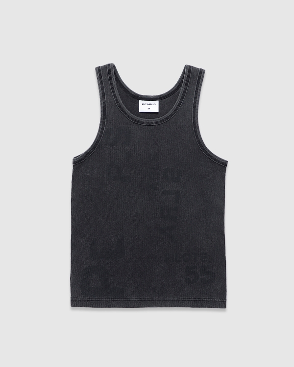 Pearls Stamp Tank Faded Black