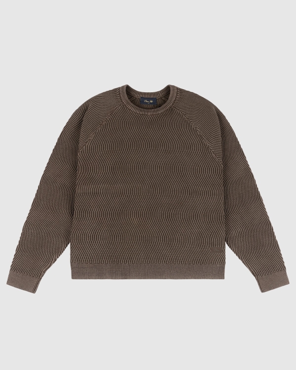 Dime Wave Knit Sweater Brown