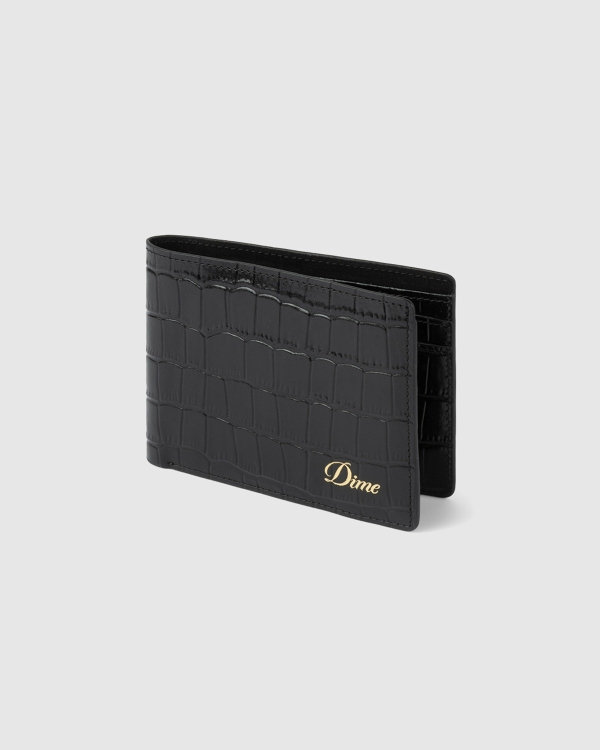 Dime Croc Bifold Wallet Black
