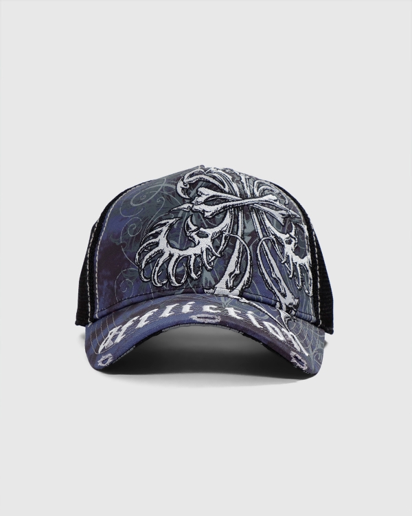 Affliction Skeleton Snapback Dark Navy