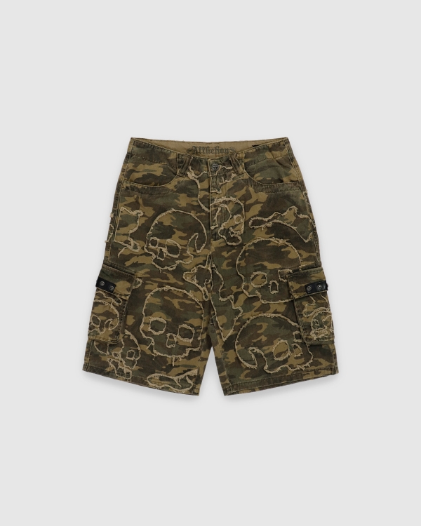 Affliction Skull Camo Short Green Camo