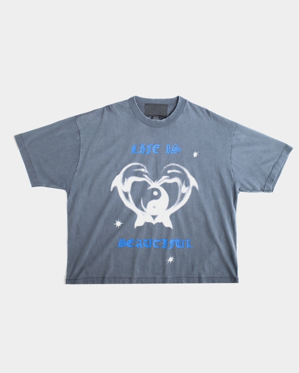 Jungles Life Is Beautiful T-Shirt Vintage Blue