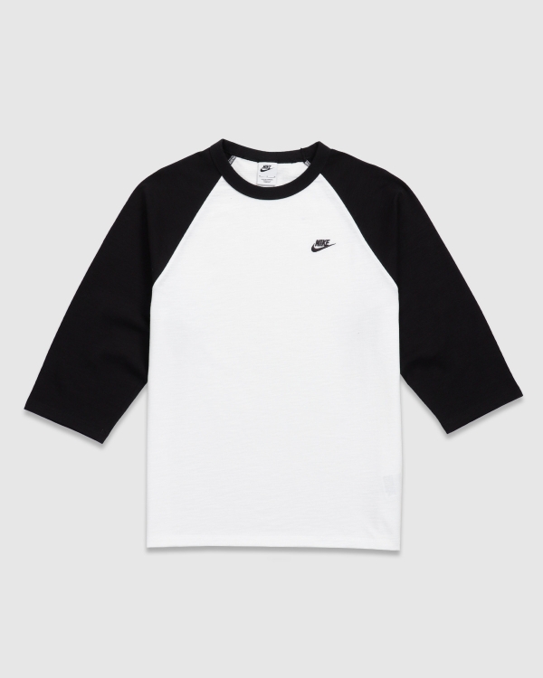 Nike Sportswear Club 3/4 Sleeve Raglan T-Shirt Black/White/Black