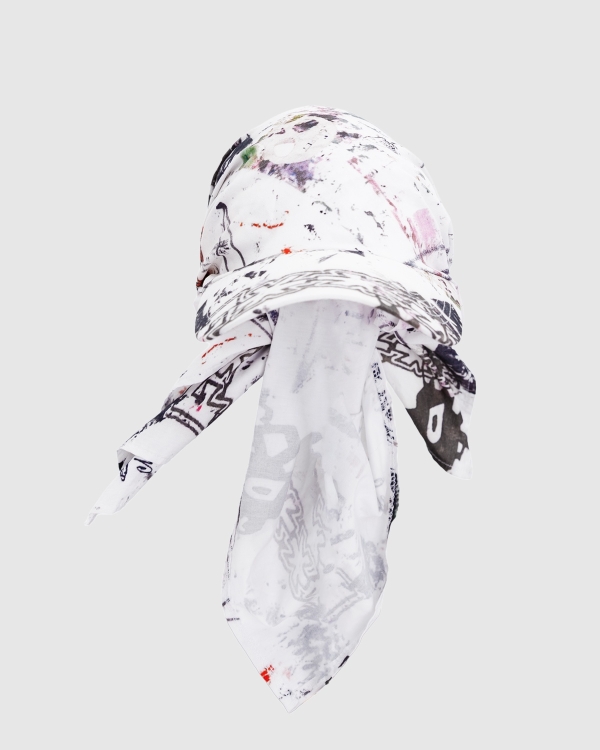 Carpet Rag Bandana Fitted Hat White