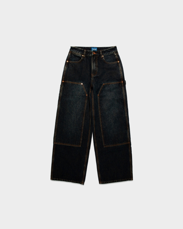 Larriet Womens Double Knee Carpenter Pant Dirty Indigo