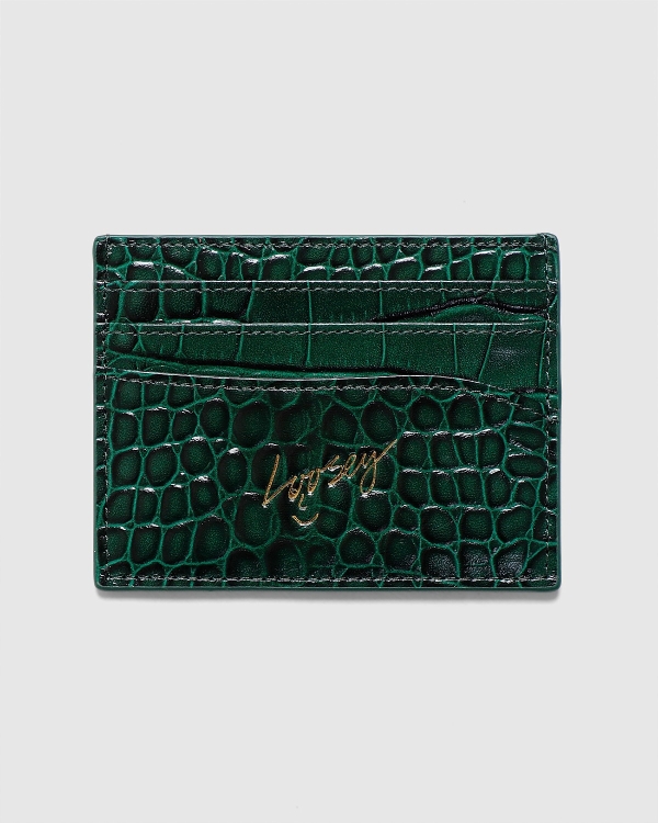 Loosey Croc Skin Card Holder Green
