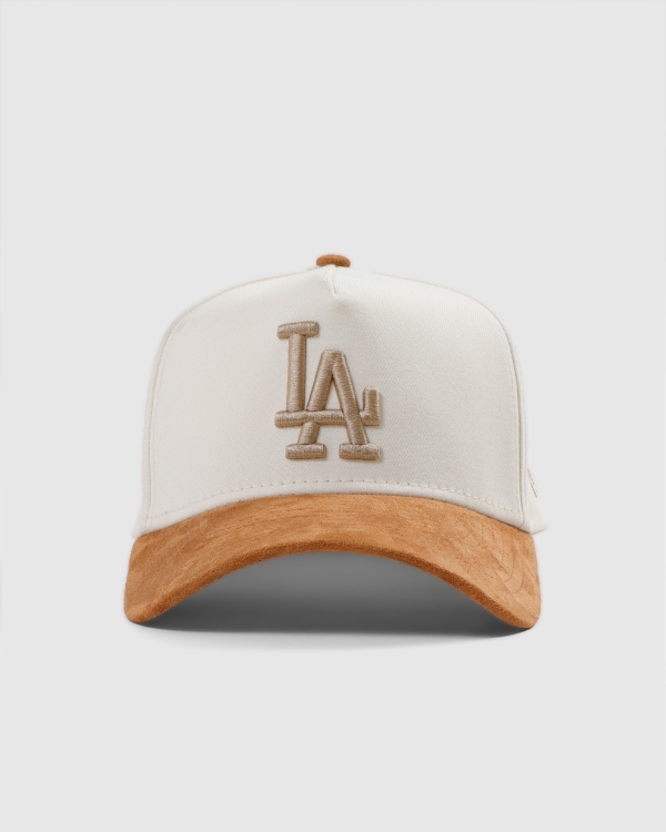 New Era 3930AF Los Angeles Dodgers 2 Tone Wheat Suede Flexfit White