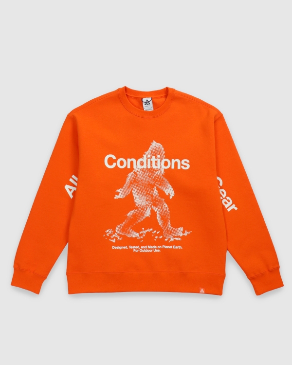 Nike ACG Tuff Fleece Crew Safety Orange