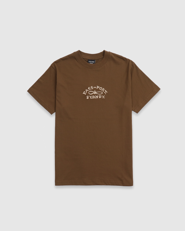 Passport Moniker Embroidery Organic T-Shirt Bark