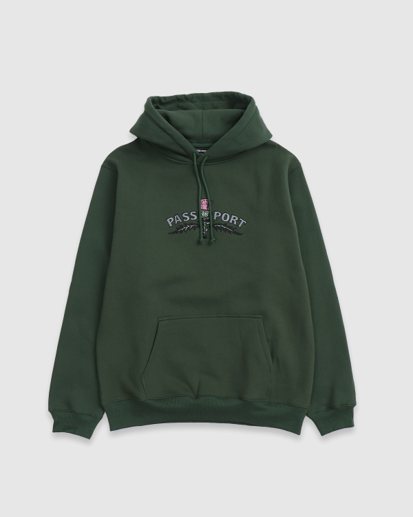 Passport Thistle Embroidery PO Hood Forest Green