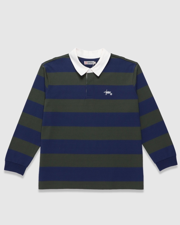 S Double Rugby LS Polo Navy