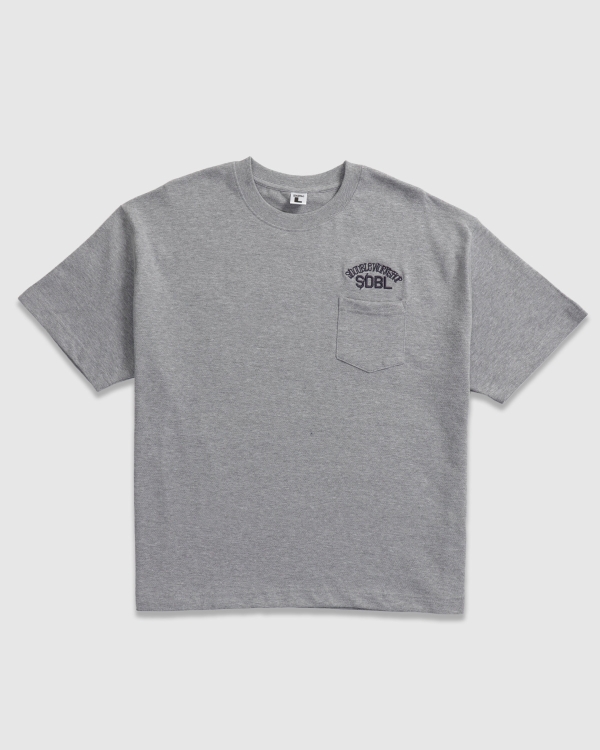S Double Team Heavyweight Pocket T-Shirt Grey Heather