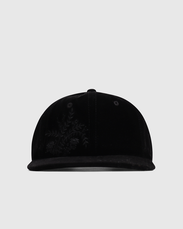 Smile and Wave Floral Velour Strapback Black