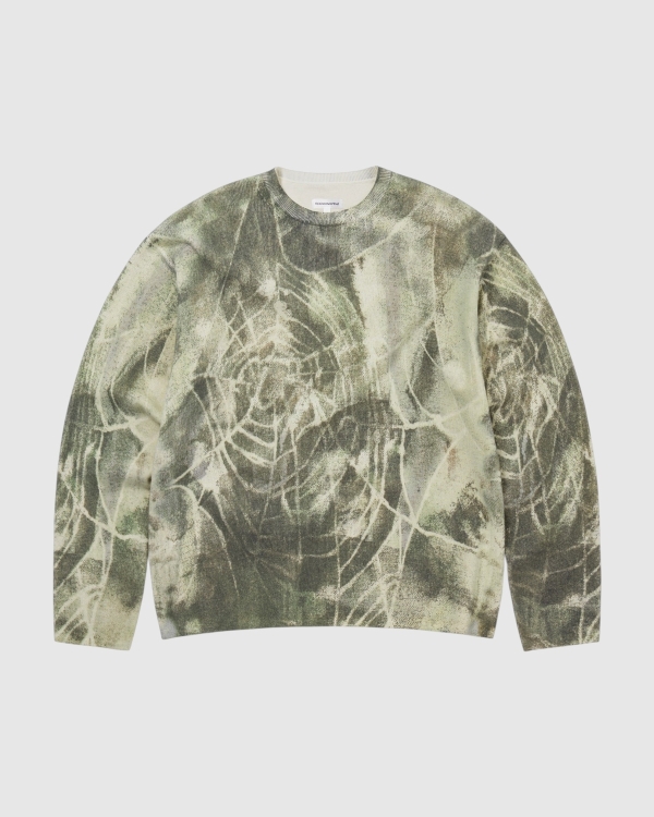 thisisneverthat Abstract Web Knit Sweater Olive