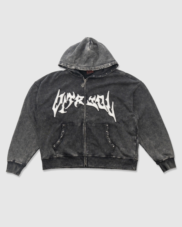 Vitriol Death Grip Zip Hood Washed Black