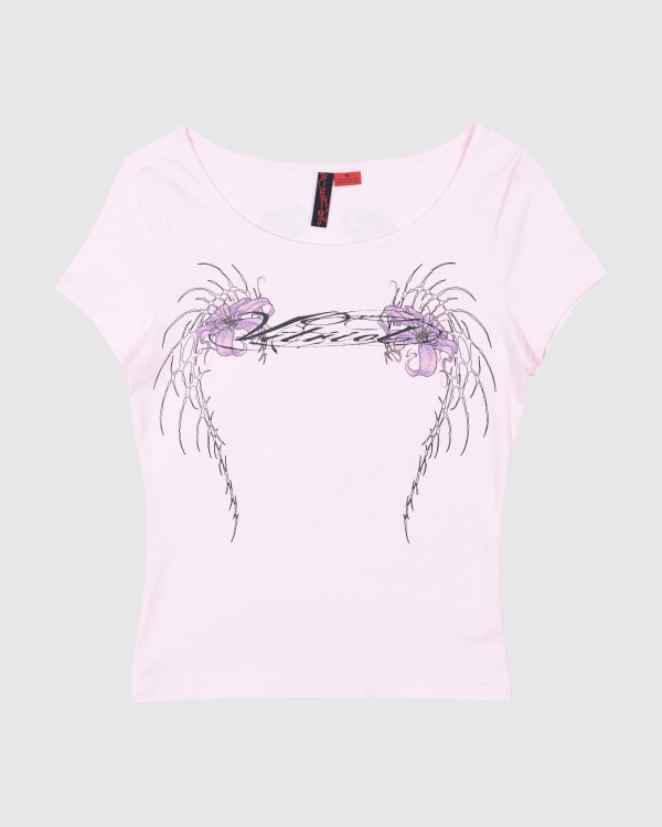 Vitriol Womens Frankie Floral T-Shirt Pink