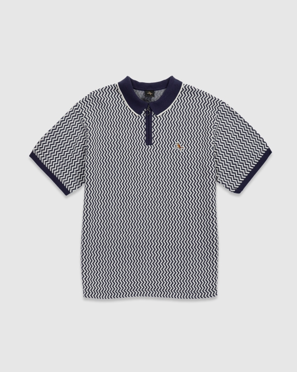 Walker Gold Label Weaver Knit SS Polo Indigo