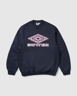 Butter Goods x Umbro Diamond Applique Crewneck Navy