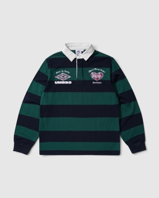 Butter Goods x Umbro Victory LS Rugby Polo Navy/Forest