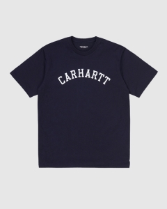 Carhartt WIP University T-Shirt Dark Navy/White