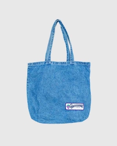 Quartersnacks Denim Grocery Tote Bag Medium Blue