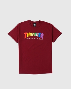 Thrasher Rainbow Mag T-Shirt Maroon