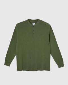 Polar Rib Henley Longsleeve T-Shirt Uniform Green