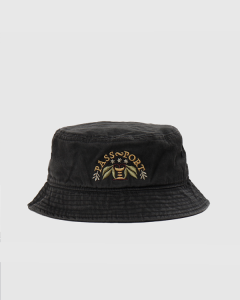 Passport Arched Embroidery Bucket Black