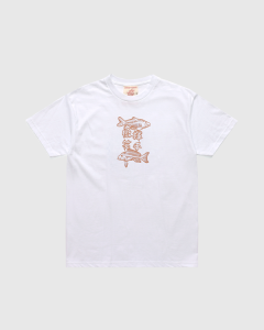 Smile and Wave Fishbone T-Shirt White