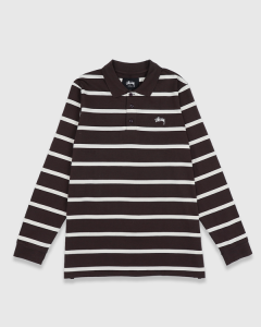 Stussy Stock Heavy Jersey Polo Brown