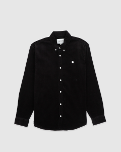 Carhartt WIP Madison Fine Cord LS Shirt Black/White