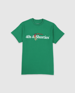 40s and Shorties Burn It Text Logo T-Shirt Kelly Green