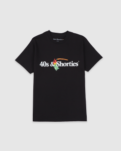 40s and Shorties Burn It Text Logo T-Shirt Black