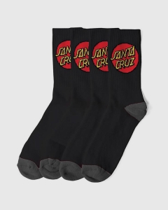 Santa Cruz Classic Dot Youth Sock 4pk Black