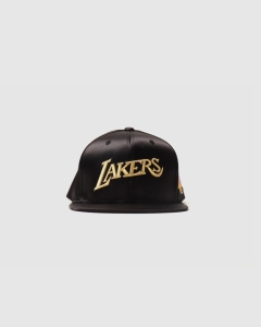 Mitchell and Ness Gold Toile Snapback LA Lakers Black