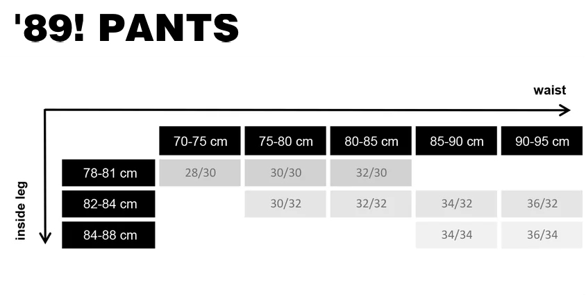 Polar 89 Pants Size Guide