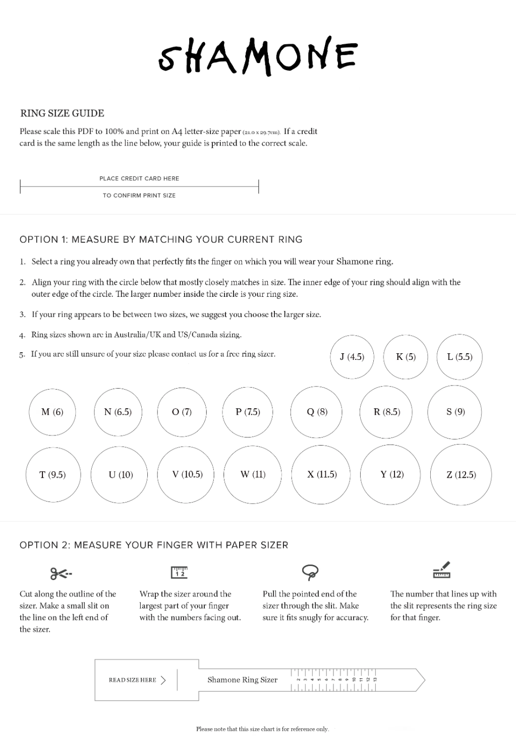 Shamone Ring Size Guide